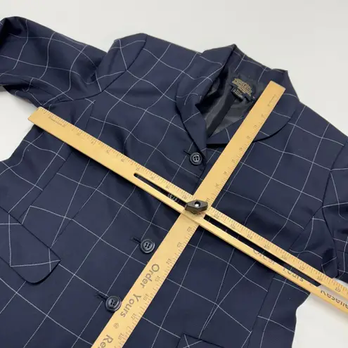 Pendleton Blazer Womens Size 10 Blue Windowpane Virgin Wool Jacket Career
