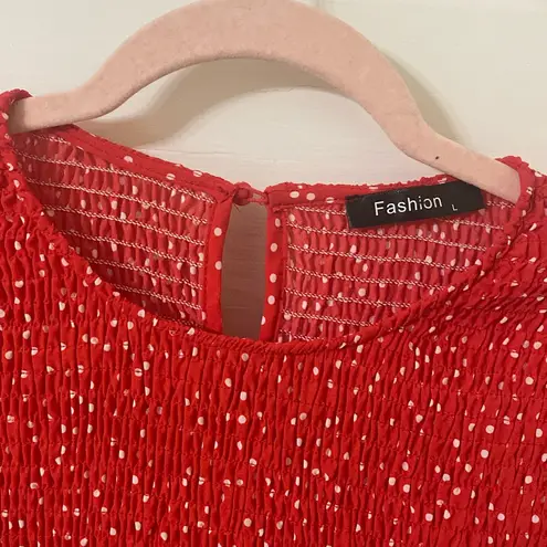Red Polka Dot Midi Dress Size L