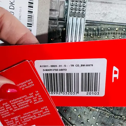 Diesel NWT D-Mary Rhinestone Embellished Strapless Green Midi Dress Size S