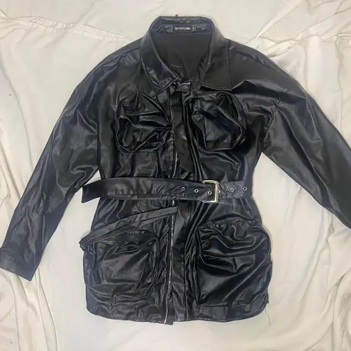 Pretty Little Thing PLT faux leather utility jacket - with tags!  thumbnail 3