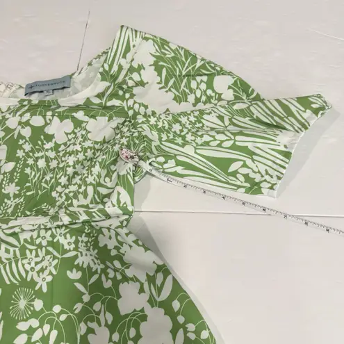 Tuckernuck Nealy Corset Top Green Floral Peplum Puff Sleeve Pullover Blouse XL - Image 7