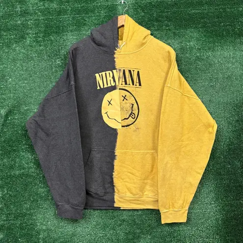 Nirvana Nevermind Grunge Band Split Dye Oversized Hoodie Size Extra Large