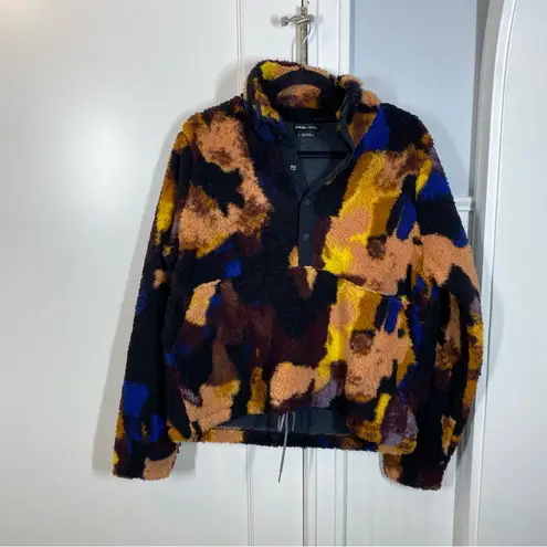 prAna Polar Escape Snap Up Women’s Jacket size large Multi Wine chenille fleece