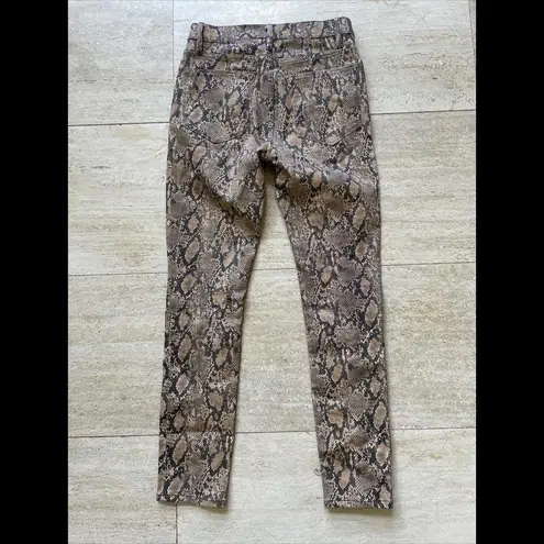 frame denim FRAME Le Crop High Waist Mini‎ Boot Snake Print Jeans size 25