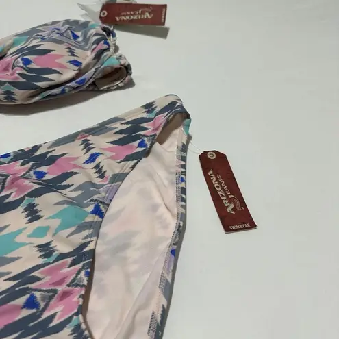 Arizona Jeans Pink Pattern Swimwear Set Bikini Bottom / Top Size XL Extra Large