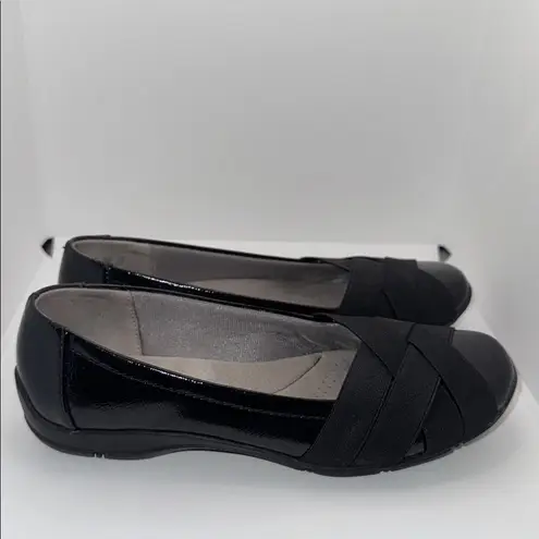 LifeStride Daisie Black Patent Slip On Dressy Loafer Shoes Women’s 6.5 Vegan