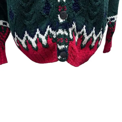 Vintage Christmas Sweater Cardigan Casual Corner Ugly Tacky Size Medium