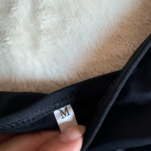 High Waisted Black Swim Bikini Thong Size Medium