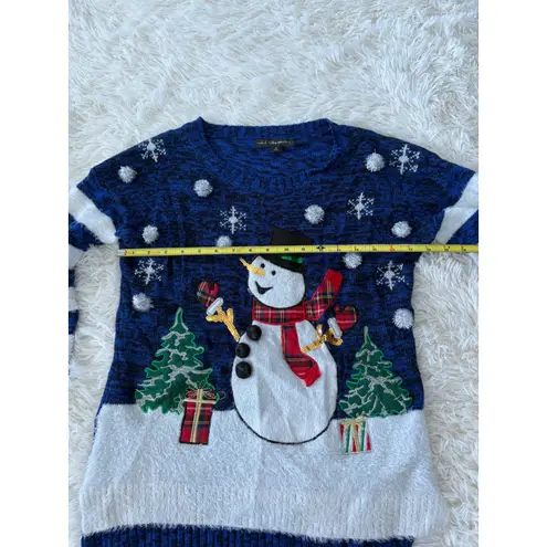 United States Sweaters Ugly Christmas Sweater Snowman Stripes Blue Size Small