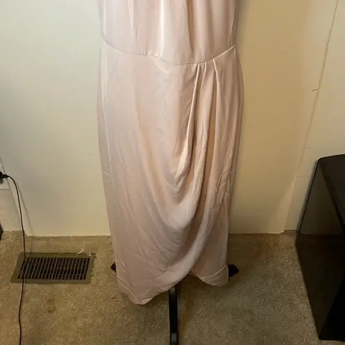 Shona joy Halter Neck Sleeveless Tulip Hem Blush Pink Midi Dress Party Cocktail