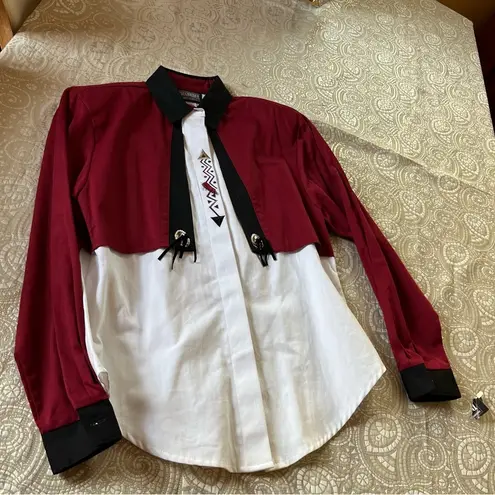 Vintage Rodeo Burgundy Shirt Roughrider by Circle T, Women’s size Small Black