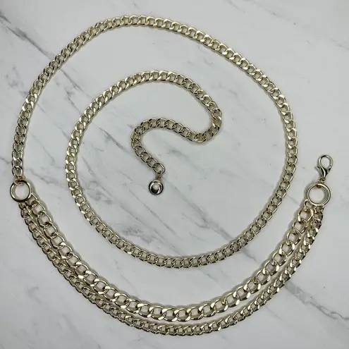 Chunky Draped Gold Tone Chain Link Belt Adjustable Y2K One Size OS ✨