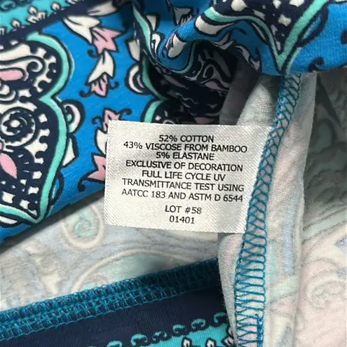 Coolibar Oceanside Tunic Dress Blue Paisley Beach Swim Coverup Size Small