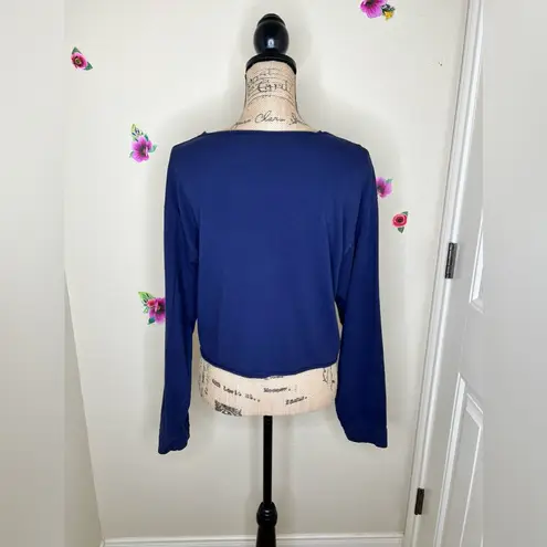 PINK - Victoria's Secret NTM Navy & Metallic Orange Collegiate Auburn Crop Top Sz M