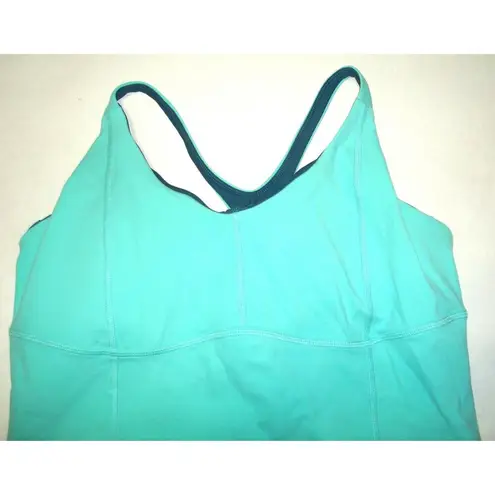 prAna NWT Womens Yoga Pilates Strappy Top Bra New Momento L Aqua Blue Cups UPF