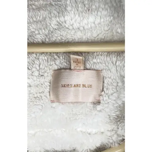 Skies Are Blue Red Blue Women's Sleeveless Plaid Lined Cotton Vest Zip/ Button L