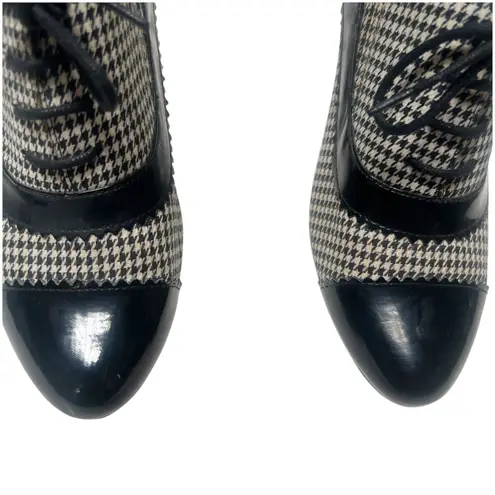 Impo Womens Patent Tauny Houndstooth Oxford Pumps Stiletto Classic Lace Up Sz 9