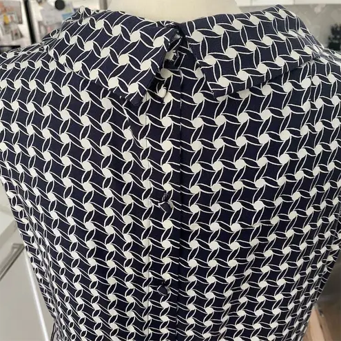 Elie Tahari Talbots Size 10 Black geometric shape silk blend Sleeveless Sheath Dress