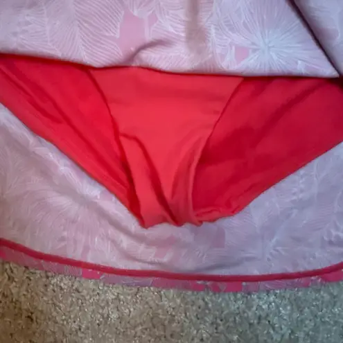 prAna Skort XL Pink Leaf Print Athletic Activewear Golf Tennis Skirt