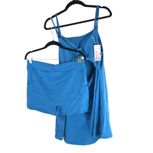 Halara Everyday Cloudful Double Straps Twisted 2-Piece Dress-Flipped Blue XL