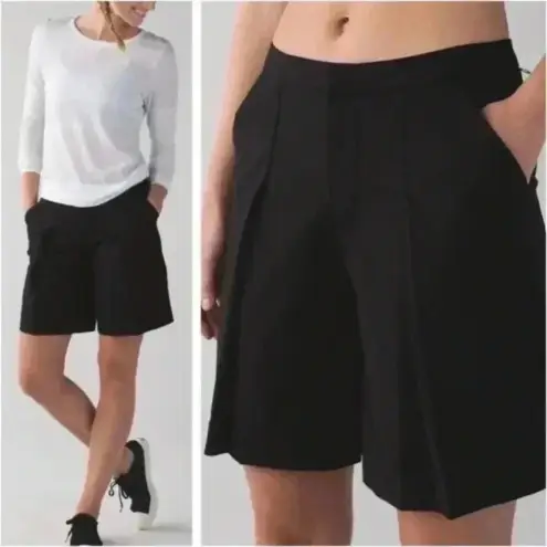 Lululemon  LLL Long Story Short black high rise athletic shorts in size 4