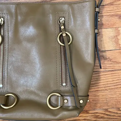 Rebecca Minkoff  Jett Leather Bucket Bag Crossbody in Military