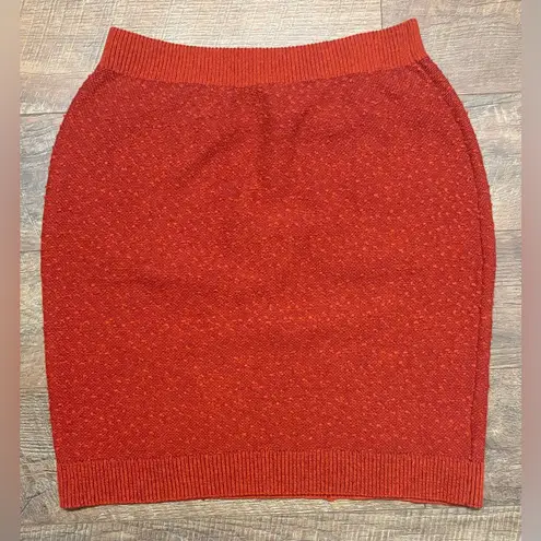 Moth Anthropologie Wool Blend Mini Skirt in Rust Orange Size Large Brown