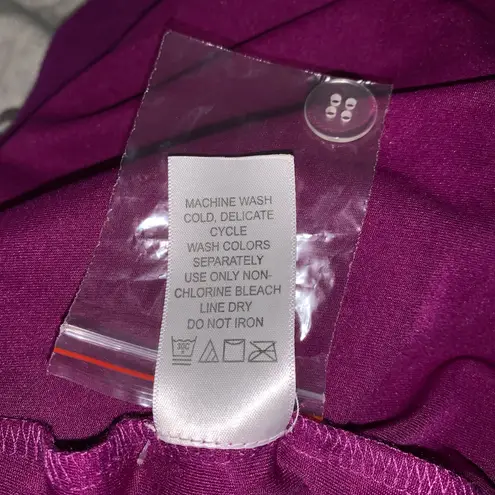 Roaman’s Roaman's Dress Size 20W Purple Crinkle Embroidered Ruffle Boatneck Long Sleeve