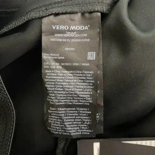 VERO MODA Curve Faux Leather Pantalegging Black