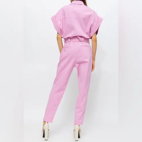 IRO NWT Lavine Belted Denim Crop Jumpsuit in Barbie Pink