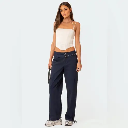 Edikted Low Rise Belted Cargo Pants