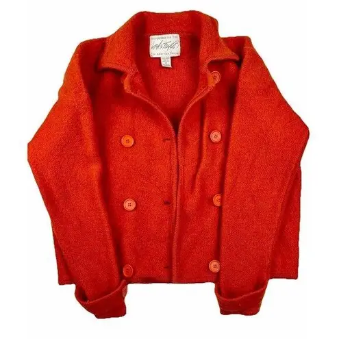 VTG Sweater Womens Academia Quiet Luxury PM Orange Wool Cardigan Buttons Size undefined