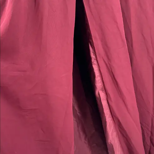 Azazie Norah Cabernet A12 bridesmaid dress sheer long puff sleeves flowy slit