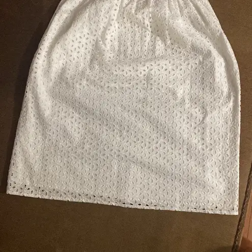 MODA INTERNATIONAL 100% COTTON SUNDRESS W/REMOVABLE STRAPS EYELET FLOWY White