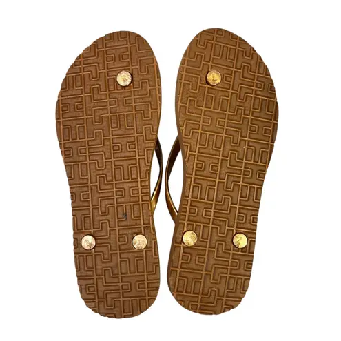 Tommy Hilfiger  Flip Flops Womens Size 9 Brown Monogram Thong Sandals