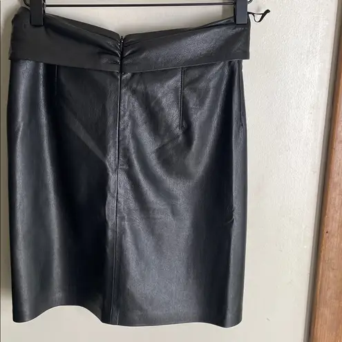 NANUSHKA Milo Sarong Vegan Leather Mini Skirt Black Size XS