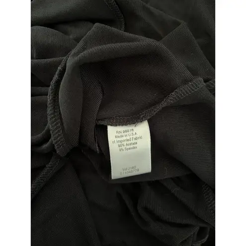 Coldwater Creek Black Slinky Short Sleeve Stretchy Maxi Dress Womens Size Small