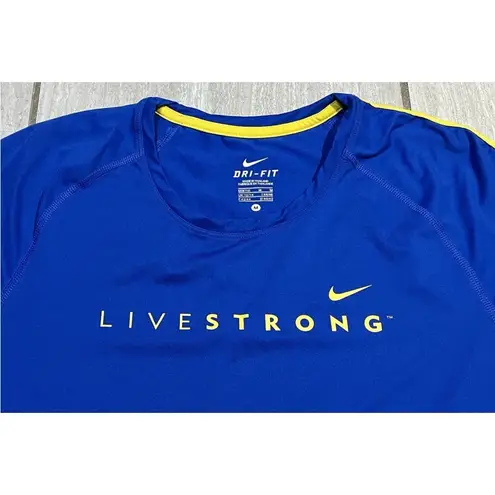 Nike  Blue and Yellow Fitted Short Sleeve Tee