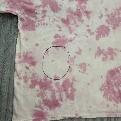 Nirvana T-Shirt Womens L Smiley Graphic Pink Yellow Tie Dye Retro Grunge Band