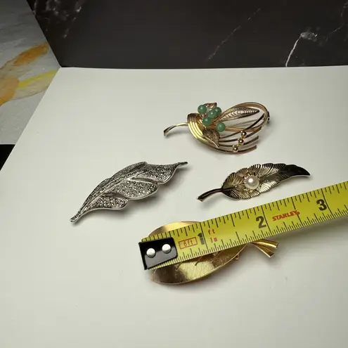 Autumn Leaf Brooch Pins Lot Of 4 Fall Leaves