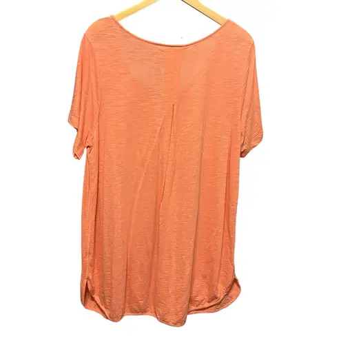J Jill Women Tunic Top XL Orange Slub Knit Tee Minimal Resort Coastal Beachy