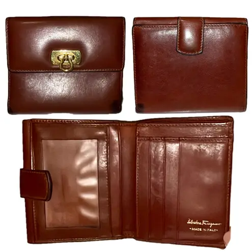 Salvatore Ferragamo Leather Double Bifold Wallet