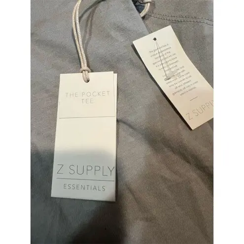 Z Supply  Women's Gray V-Neck Pocket Tee Small Short Sleeve