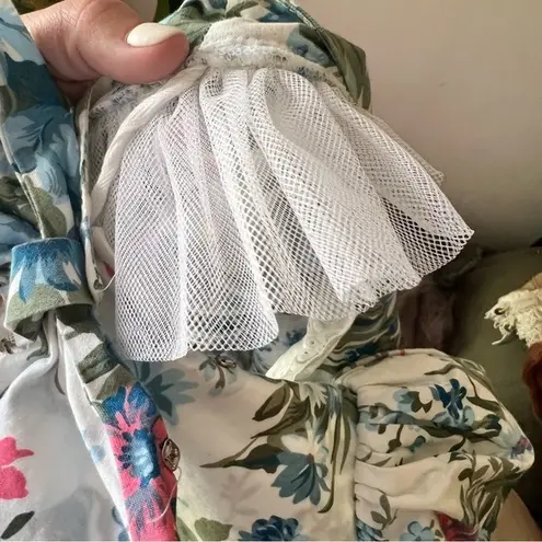 VINTAGE Early 1990's Floral Dress Open Back cottagecore prairie garden RARE