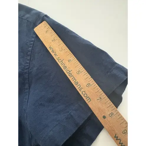 J. Crew Irish Linen Shirt Baird McNutt Size S Dark Blue Slim Fit Casual Nautical