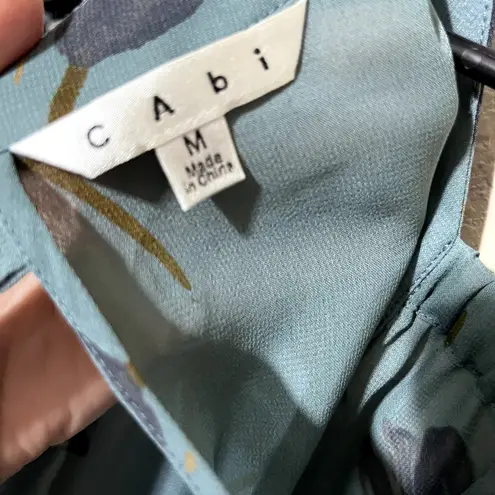 CAbi  #984 Tulip Green Chiffon Blouse Sleeveless Bow back sz M pretty Spring top