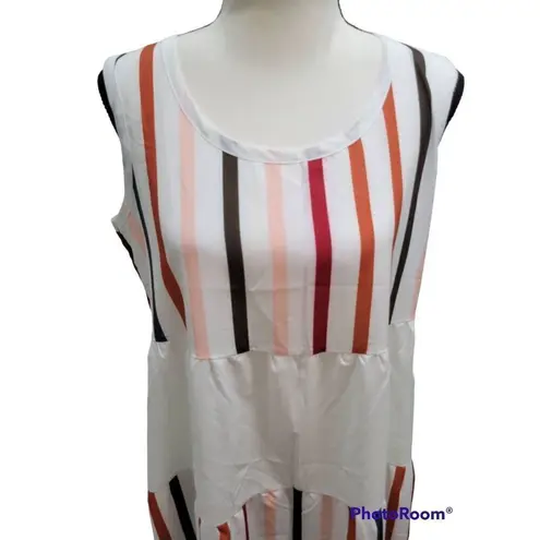 Made with Love Vertical Striped Maxi Sleeveless Dress Size M *New w/defect White Size M