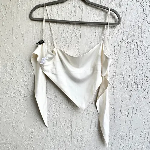 Danielle Bernstein  Spaghetti Strap Handkerchief Top Ivory White Women's Medium