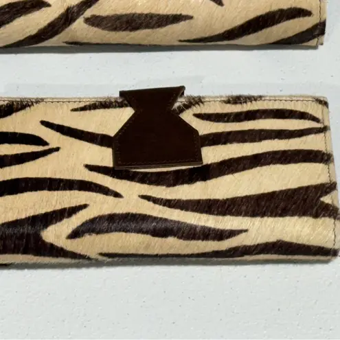 Lot Of 4 Real Handmade Animal Print Fur Leather Loop Closure Wallet/Hand Clutch