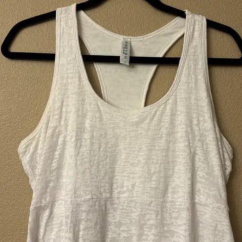 Soybu  Size LARGE White Burnout Racerback Sundress Athletic Sports Summer